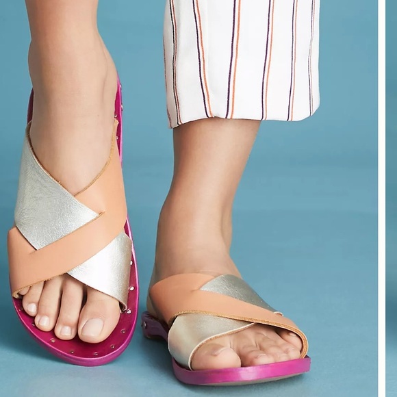 beek Shoes - Beek Gull Slide Sandals Anthropologie Size 6 NWOT